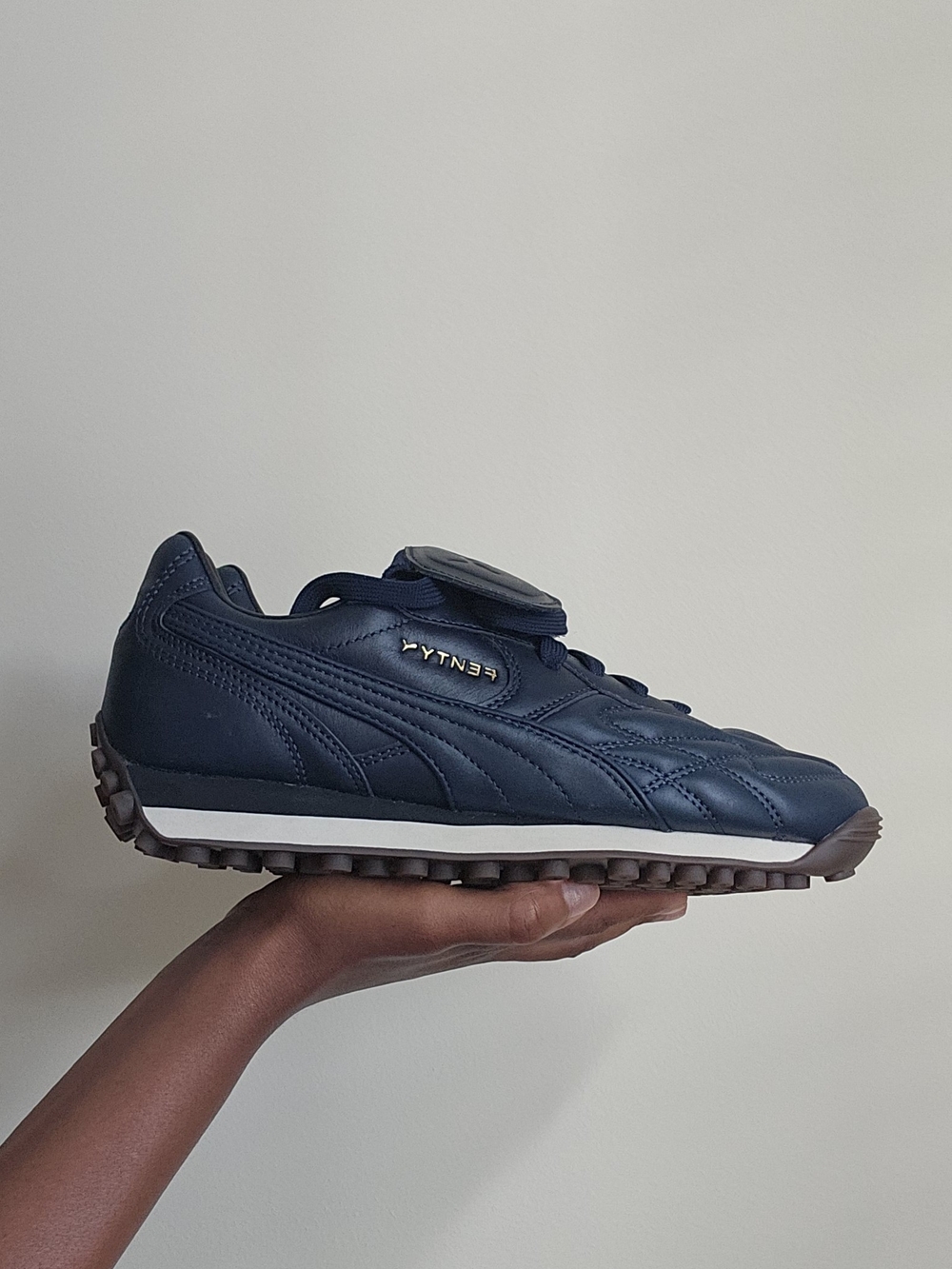 Puma Fenty Navy Blue Leather Sneakers - Picture 2 of 3